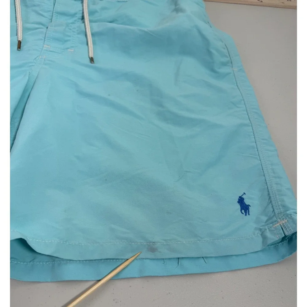 Polo Ralph Lauren Swim Trunks Mens XL Light Blue Cargo Pocket Mesh Lined Shorts